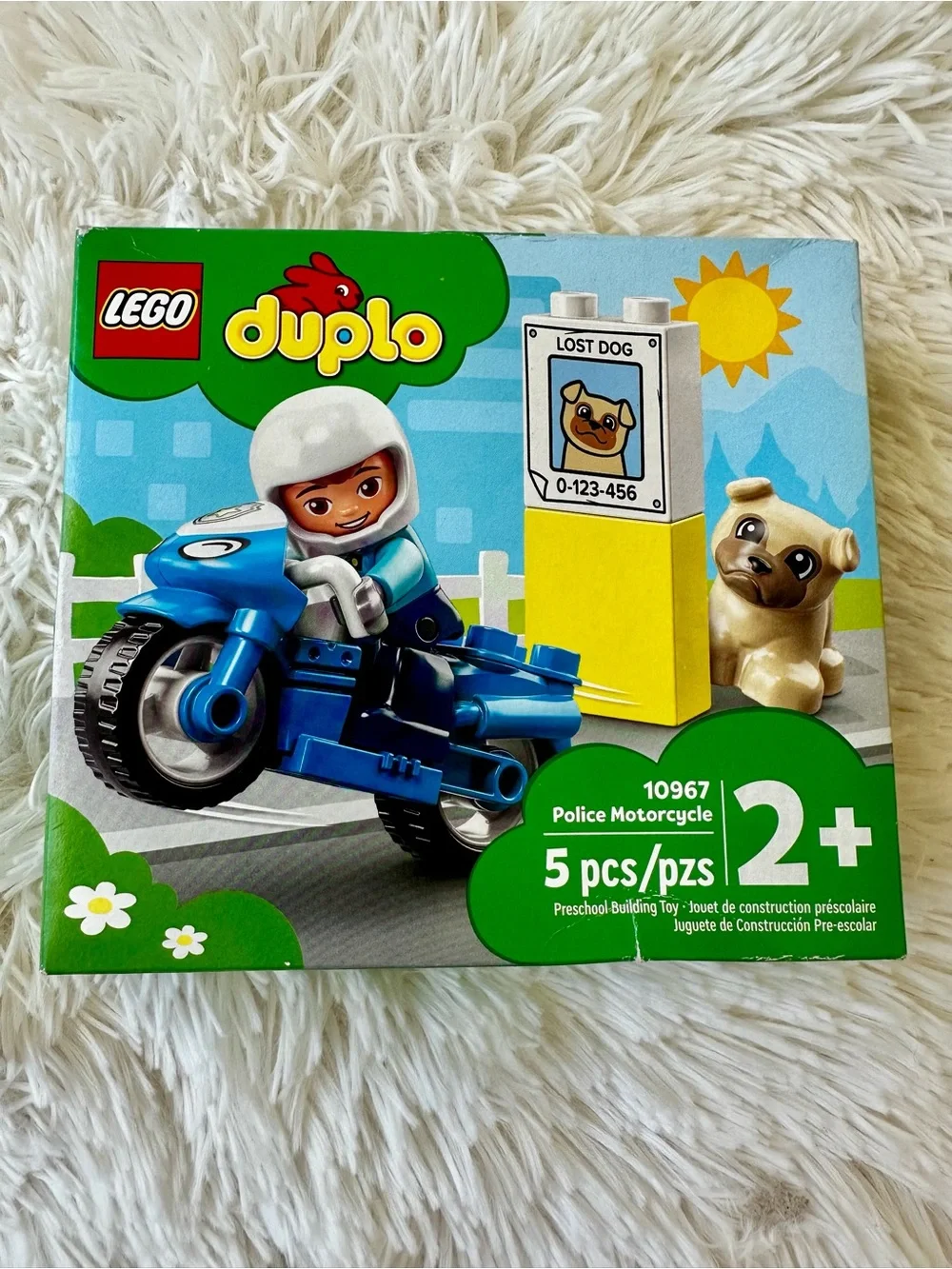 LEGO DUPLO 10967 Police Motorcycle Building Set 5 Pieces Sealed New Toddler Toy